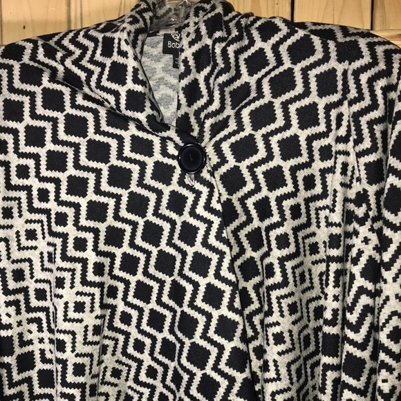 Bobeau Black Gray Sweater Cardigan S - Picture 2 of 6